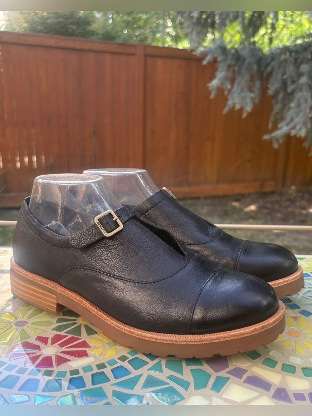 Kork-Ease Cloetta Black Premium Leather Monk Strap Mary Jane Loafer. US size 9.